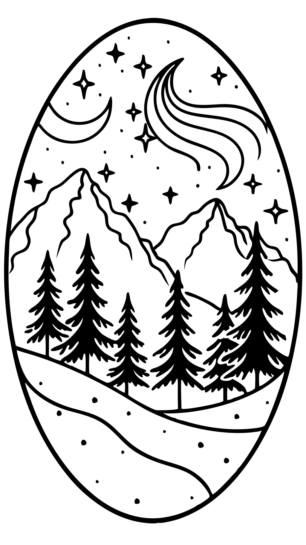 northern lights coloring page